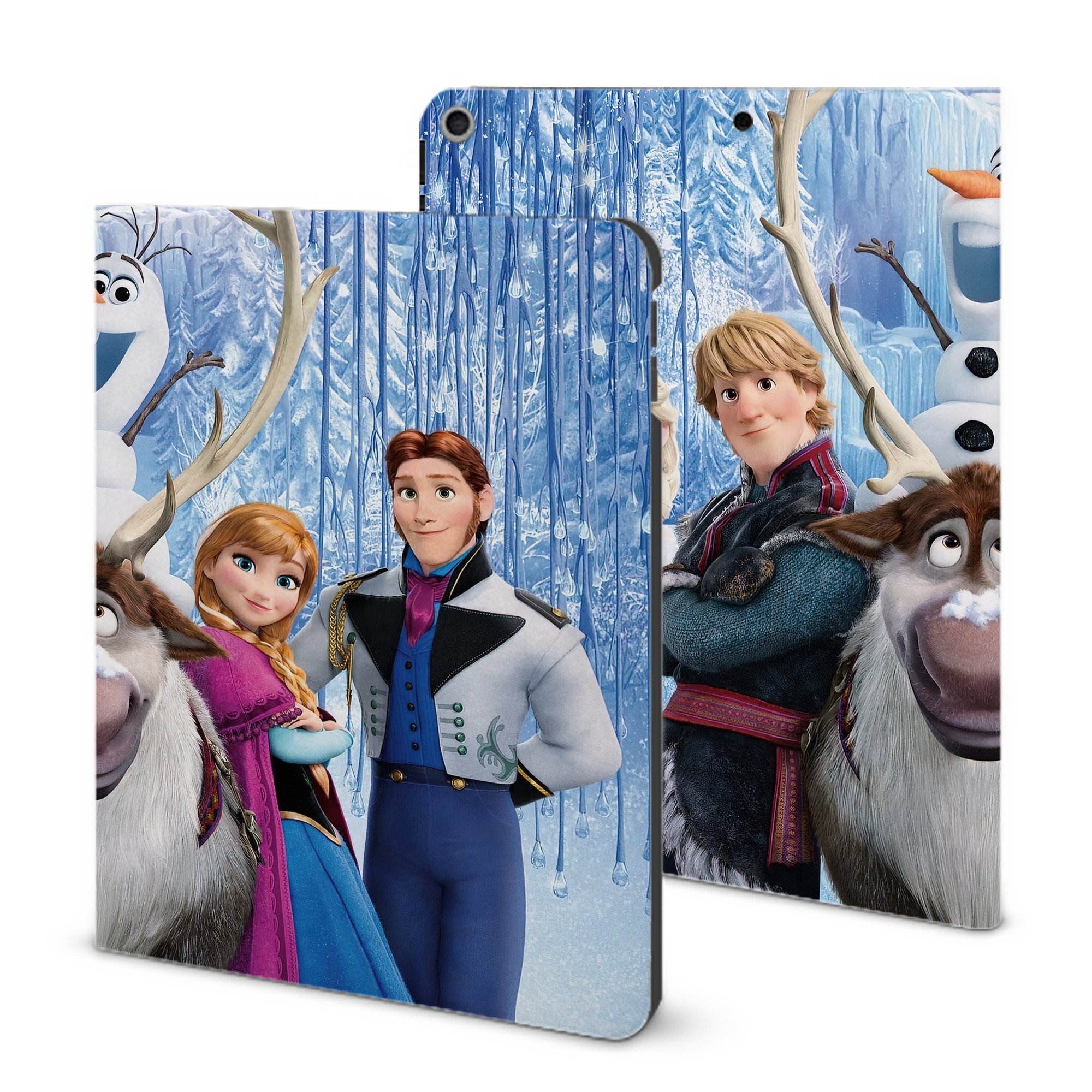 （画像用） アナと雪の女王 アンナ エルサ Frozen Anna Elsa IPad ケース ブック型 PUレザー TPU 耐衝撃 軽量 薄型 ペン収納なし 全面保護 IPad 各モデル対応